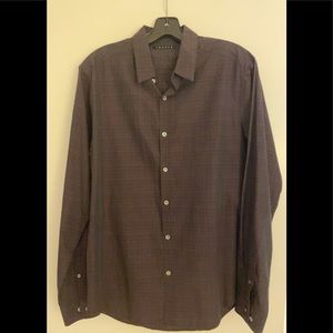 Theory Long Sleeve Plaid Button Up Shirt
